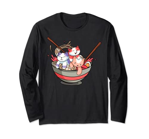 Japón Anime Gatos Ramen Manga Larga