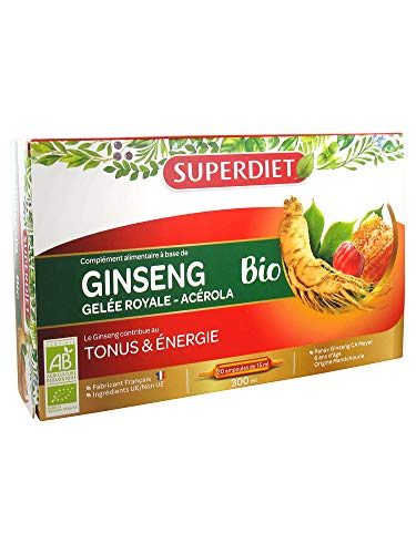 SuperDiet Ginseng d'Acérola Gelée Royale Super Diet 20 ampoules de 15ml soit 300ml