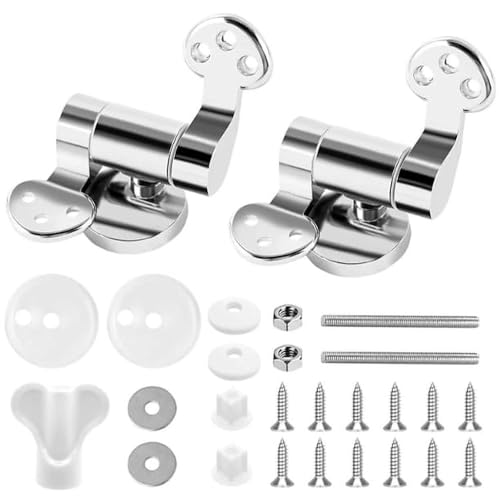 Dwitkul 2 Pièces Charnières pour Abattant WC en Alliage Zinc à Fermeture Douce Système de Descente Automatique Kit de Fixation Remplacement Compatible avec Tous Types de Toilettes Sièges