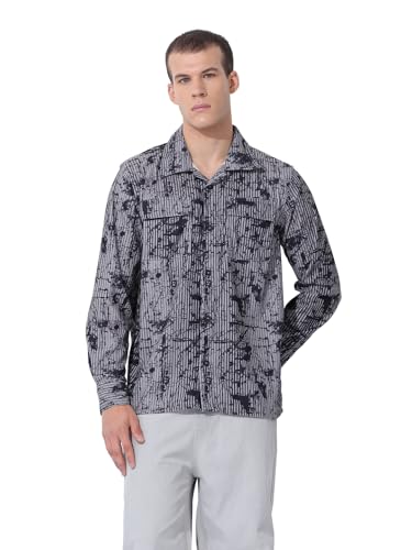 Chemise à manches longues coupe régulière imprimé abstrait streetwear