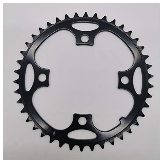Unbekannt Kettenblatt 38/42/44/46 Zähne 4-Arm MTB Chainring 104 mm Lochkreis Stahl Schwarz (42 Zähne)