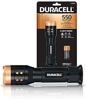 Duracell 550 Lumen Aluminum Focusing Flashlight for Everyday Use - Ultra-Light and Easy to Carry Design with 3 Modes and 3-AAA Batteries Included. Great for in-Door & Out-Door Use