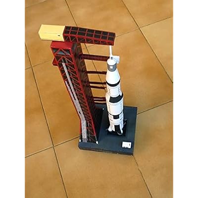 TECKEEN 1/300 Scale Saturn V Rocket and Launch Pad Model Paper Model Diecast Rocket Model for Collection (Unassembled Kit)