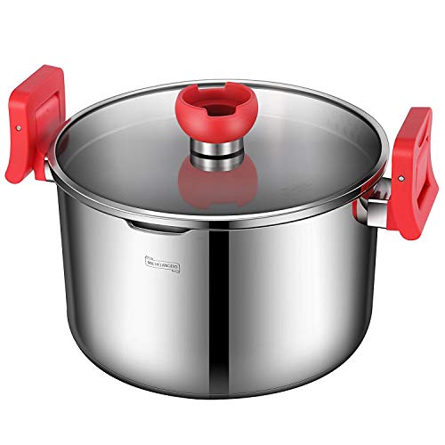 MICHELANGELO 5 Quart Pasta Pot Induction Ready, Stainless Steel Pasta Pot With Strainer