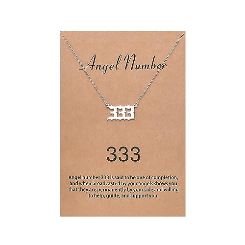 Sunique Angel Number Necklace for Women 333 Necklace Numerology Jewelry Gifts for Women
