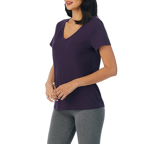 Image of Nautica Womens Sleep Shirt - Lightweight, Breathable Pajama Top - Cotton Knit Jersey V-Neck Sleepwear and Loungewear