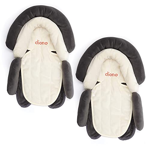 Image of Diono Cuddle Soft Pack of 2 Baby Head Neck Body Support Pillows for Newborn Baby Super Soft Car Seat Insert Cushion, Perfect for Infant Car Seats, Convertible Car Seats, Strollers, Gray