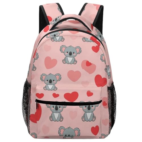 Corazones De Koala Rosa Mochila Unisex Mochila Escolar Antirrobo Mochilas Para Trabajo Vuelta Al Cole Viaje 29X40Cm