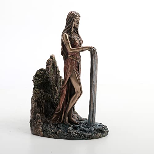 Estatua de Danu de resina con acabado bronce 9 pulgadas miniatura 2