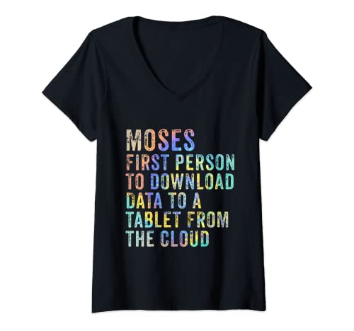 Mujer Gracioso Moisés Christian Mandamientos Humor Tie-Dye Camiseta Cuello V
