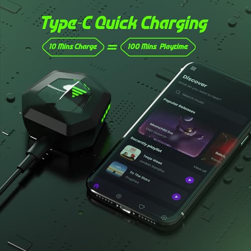 Image of AROMA NB126 Axis Upto 50 Hours Playtime* Fast Charging RGB 45Ms Latency True Wireless Bluetooth v5.4 Gaming Earbuds