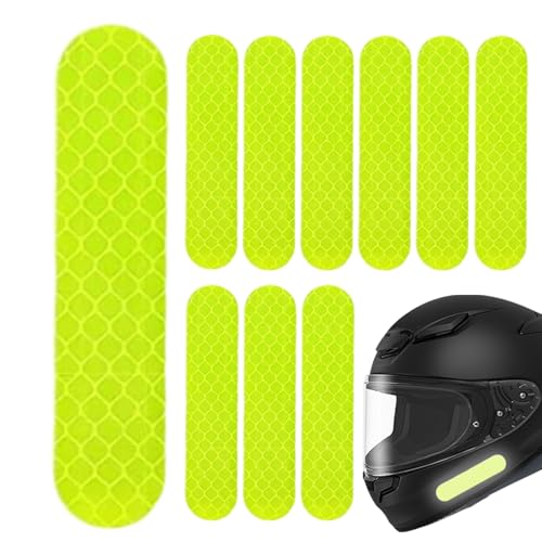 Pegatinas reflectantes para bicicleta, 10 pegatinas adhesivas impermeables de seguridad de alta visibilidad, cuidado de precaución, accesorios de motocicleta para la noche, al aire libre, bicicleta