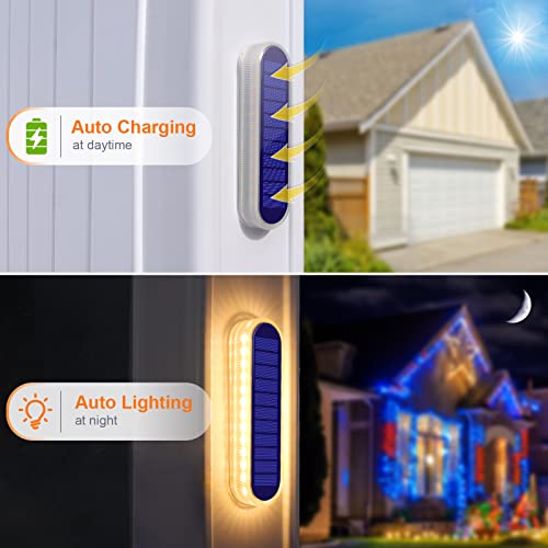 Solar Step Lights Outdoor Waterproof Led, Warm White Solar Stair Lights Outdoor Mailbox Gutter Lights Solar Powered, Small Solar Lights For Steps Pool Lanai Patio Deck Accessories And Decor.  (4 Pack) #TOP1
