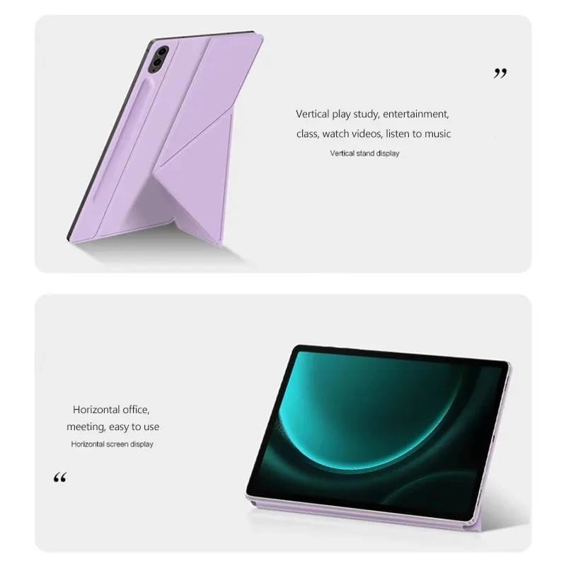 Magnetic Smart Tablet Cover Suitable For Samsung Galaxy Tab S9 Ultra 14.6" 2023 SM-X910/SM-X916B Deformation Y-Folding Case(PURPLE)