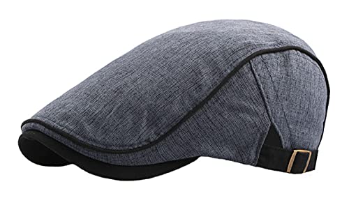 Maxpetus Man's Flat Cap Breathable Summer Beret Newsboy Cap Driving Cap (Blue)
