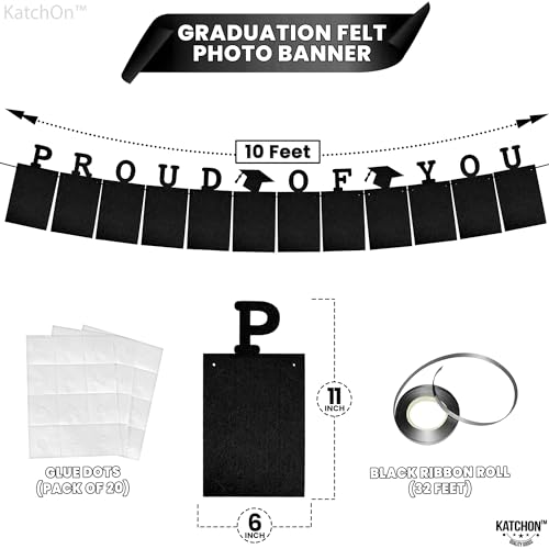 Image of KatchOn, Graduation Photo Banner 2026 - Large, 10 Feet 5x7 | Felt Proud of You Banner | Grad Banner 2026 Personalized | 2026 Graduation Decorations | Grad Picture Banner for 2026 Graduation Party Decor