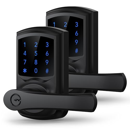 Keypad Keyless Entry Door Lock with Handle Smart Digital Deadbolts 2 Pack
