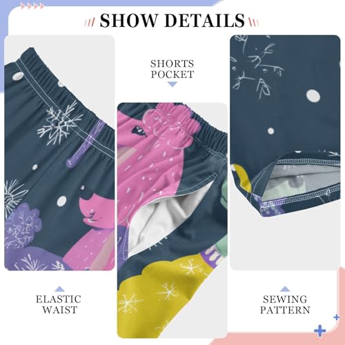 ZZXXB Colorful Poodle Boys Long Pants Soft Trousers Elastic Waist Kids Lounge Bottoms with Pockets S-XL4