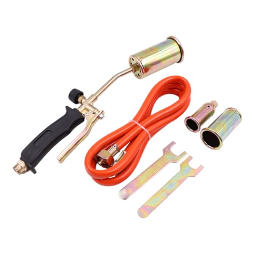 Kit de quemador de techo POFET con fuelle, soplete de couvreur de gas de brazo largo, quemador de malezas de llama de propano de 2 m de tubo, soplete de gas