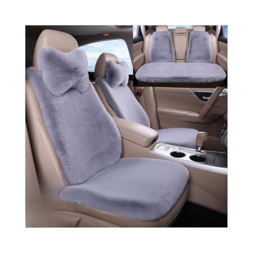 Breaklock 車用 シートカバーセット 秋冬 起毛 もこもこ ふわふわ ファー 9 点セット ネックピロー付き シートカバー シートクッション 軽自動車 カーマット 運転席 助手席 後部座席 滑り止め 耐摩耗性 保温性 可愛い カー用品 I7