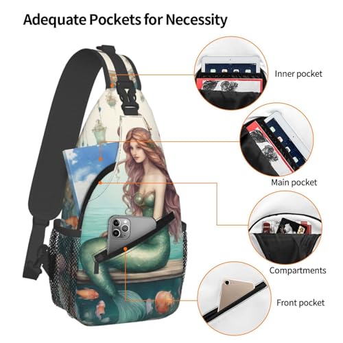 Mochila cruzada casual unisex Fairy Tale Mermaid03 miniatura 4