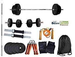Body Maxx 18 Kg Home Gym Pack of Rubber Weight Plates + 2 Pc Dumbells Rods + 4 Feet Weight Bar + Gym Gloves + Rope + Grippers + Gym Bag Pack + 2 Locks (B01A227R5G) Amazon Price History, Amazon Price Tracker