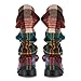 sexytag Platform Slouchy Mid Calf Fold Over Boots Ruched Detachable Snap Button Combat Boots for Women Block Chunky Heel Lug Sole Round Toe Pull On Western Fall Fashion Boot Multicolor Plaid Size 10