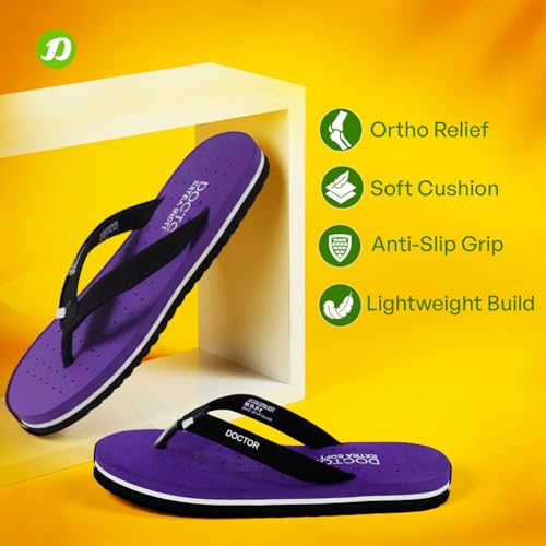 Image of DOCTOR EXTRA SOFT House Slipper for Women's Care Dr Orthopaedic Super Comfort Fitting Flat Cushion Chappal Flip-Flop for Ladies & Girl's