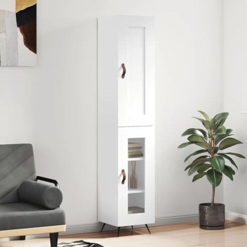 BOWEKAM Home & Garden-Highboard blanco 34,5 x 34 x 180 cm, elección de muebles de madera