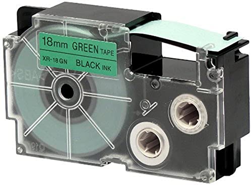 Image of Casio XR-18GNI-W-DJ Label Printer Tape (Black and Green)