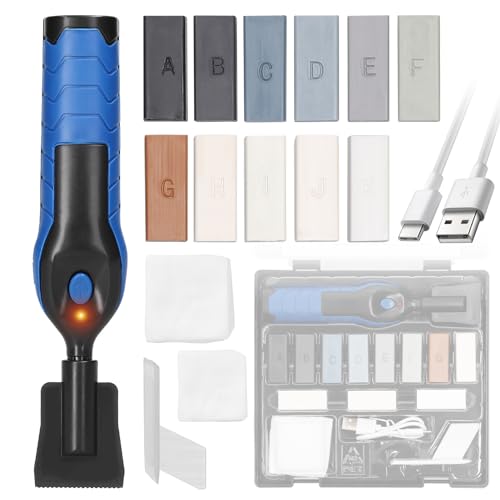 VISLONE Wood Floor Repair Tool Set,Furniture Repair Tool Set with 11 Wax Blocks,Scratch Nail Hole Crack Repair Tool Set,Home Laminate Floor Repair Kits for Cracks,Scratches,Small potholes Repair