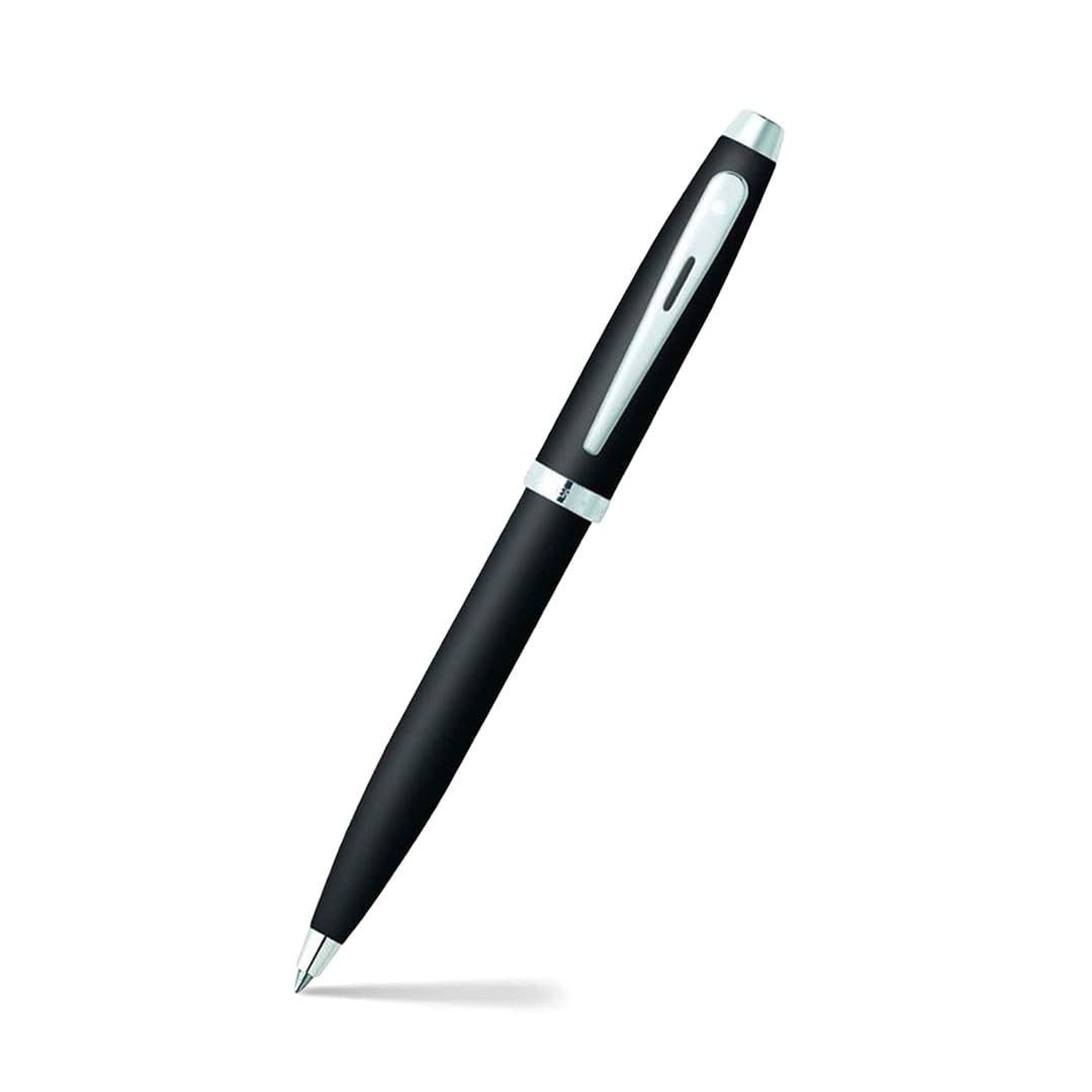 Sheaffer Geschenkset 100 | G9317 Mattschwarz mit Chromverzierung Kugelschreiber mit mittlerem Notizbuch | Premium-Geschenkset