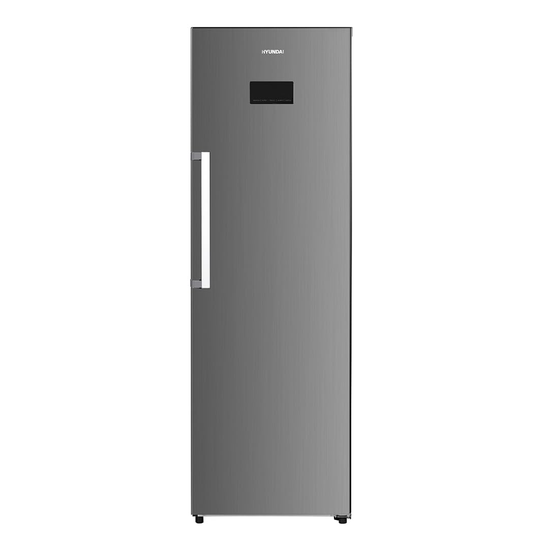HYUNDAI Refrigerador Inox, 1 Puerta, HRF18560NDDI01. Capacidad 359 Litros, No Frost, Multi Air Flow, Nivel Sonoro 39 dB, Puerta Reversible, Apertura Tirador, Clase D