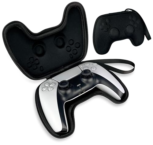 MyGadget Tasche kompatibel mit Sony PlayStation 5 Dualsense Wireless Controller - Hart Cover mit Handgelenk Trageschlaufe - idealer Staubschutz in Schwarz