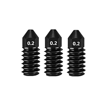 3 Pcs 0.2mm Hardened Steel Nozzles for Bambu Lab A1/A1 Mini hotend, Removable Nozzles for Bambu Lab A1/A1 Mini 3D Printer Accessory 0.2mm