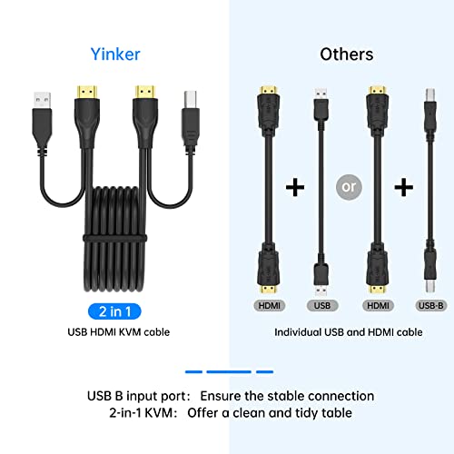 16 Port KVM Switch HDMI, 4K@30Hz HDMI Rack Mount KVM Switch w/ 16 Pcs KVM Cables, Support 4 USB 2.0 Devices & HDCP 2.2 & Remote Control for 16 Computers/Servers