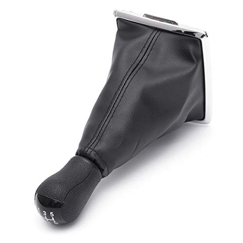 AAlamor MOMOALA 5 Speed Gear Shift Knob Stick Lever Gear Shift Cover compatible with compatible with d Focus MK II 05-08 - Black
