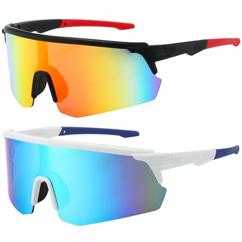 Virtue Yun Schnelle Brille, Sportbrille Damen, Fahrradbrille, Schnelle Brille Herren, Winddicht UV 400 Rennradhelm, Sportbrille für MTB Rennrad Radfahren Biking 2 Stück Virtue Yun Schnelle Brille, Sportbrille Damen, Fahrradbrille, Schnelle Brille Herren, Winddicht UV 400 Rennradhelm, Sportbrille für MTB Rennrad Radfahren Biking 2 Stück
