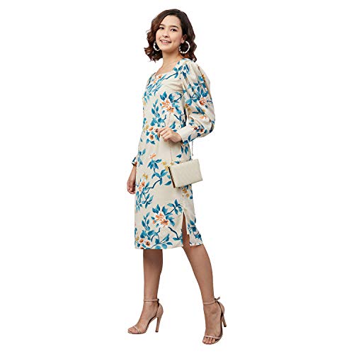 Image of Marie Claire Women's Polyester A-Line Midi Casual Dress