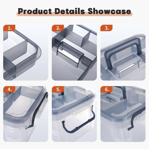 Image of HEY FOLY 15qt Medicine Organizer Storage Box with Tray, Set of 2 Plastic First Aid Box Empty, Thickened Medicine Container Chest, Multipurpose Medical Case with Labels, Blue Medicine Caddy