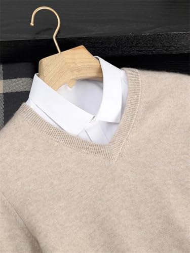 Men's V-Neck Classic Pullover Sweater Fall Winter Long Sleeve Smart Casual Solid Knit Jumper4