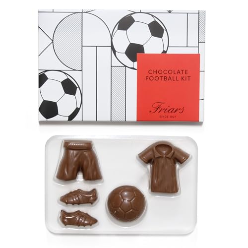 Friars Edible Football Set Shaped Chocolate - 54 g | Novelty Milk Chocolate Gift | Funny Valentine, Birthday Present for Footie Fans, Boyfriend, Girlfriend, Husband | Stocking Filler, Party Favour