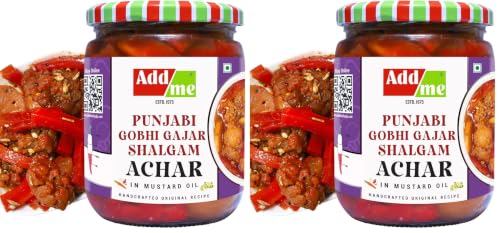 Image of Add me Homemade Mix sweet Pickle of Gobhi Gajar Shalgam 600 gm Punjabi meethi Mixed Pickles of Carrot, Turnip & Cauliflower with Garlic and onion | Handmade Ghar ka Bana Mixed Pickle | Natural Hath ka Bana Desi Achar