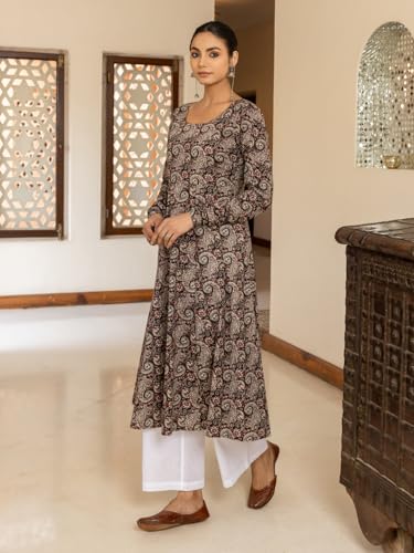 Image of FIORRA Women Cotton Regular Anarkali Kurta