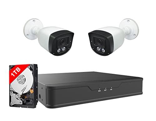 Sinis Security 4MP 4CH PoE Security Cameras System, 2pcs Wired ...