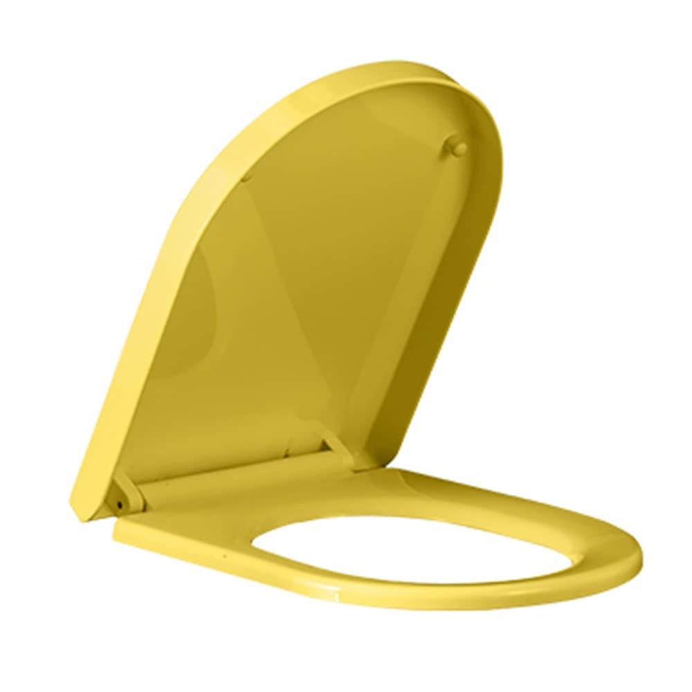 YUZGUHEY Toilet lid Cover,Soft Close Oblong Seats Quick,with Grip-Tight Bumpers(V Yellow)