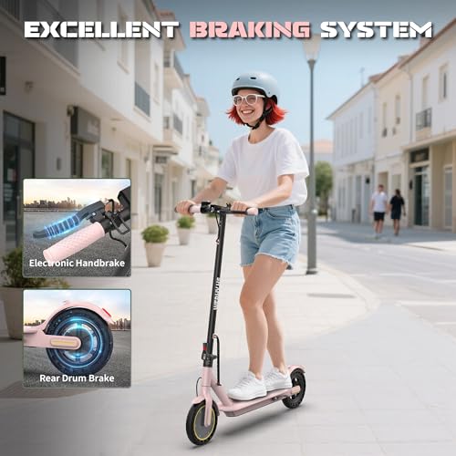 Image of Electric Scooter with 8.5 inch /10 inch Solid Tire, 350W /500W Powerful Motor & 19 /22 MPH Top Speed, 16 /25 Miles Long Range, Folding E Scooter with Dual Braking for Teens and Adults