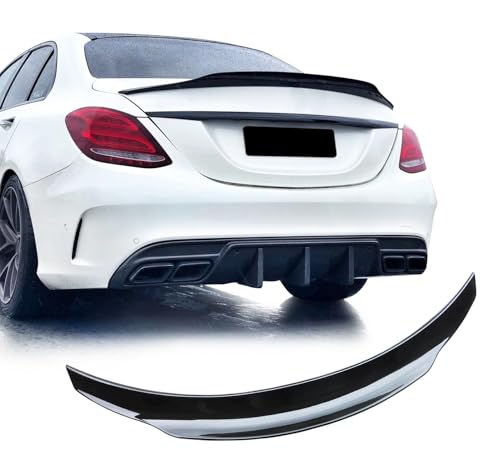 BDBO Rear Spoiler Wings for Mercedes Benz C Class W205 (2015-2021) C63 C160 C180 C200 C250 C300 C400 C450 C43 AMG Trunk Spoiler Wing Trunk Tail Rear Trunk Lid,Glossy Black - R Style Duckbill Spoiler