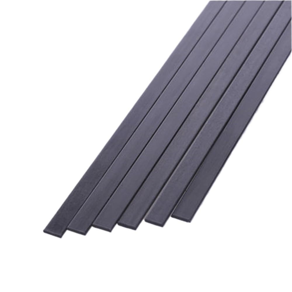 Zestaw 8 arkuszy z włókna węglowego - długość 500 mm, grubość od 0,5 mm do 6 mm - do modelarstwa i dekoracji(3mmx12mm)