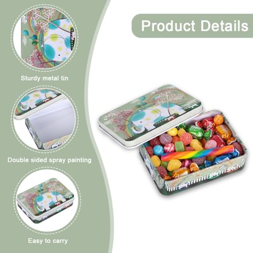 Image of HASTHIP 4Pcs Vintage Metal Tin Boxes Gifting Box, Retro Cartoon Print Lid, Multipurpose Portable Small Organizer Boxes for DIY Crafting Supplies, Hair Accessories, Gifting, 6.5x9x2.4cm